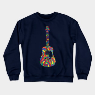 Dreadnought Style Acoustic Guitar Colorful Texture Crewneck Sweatshirt